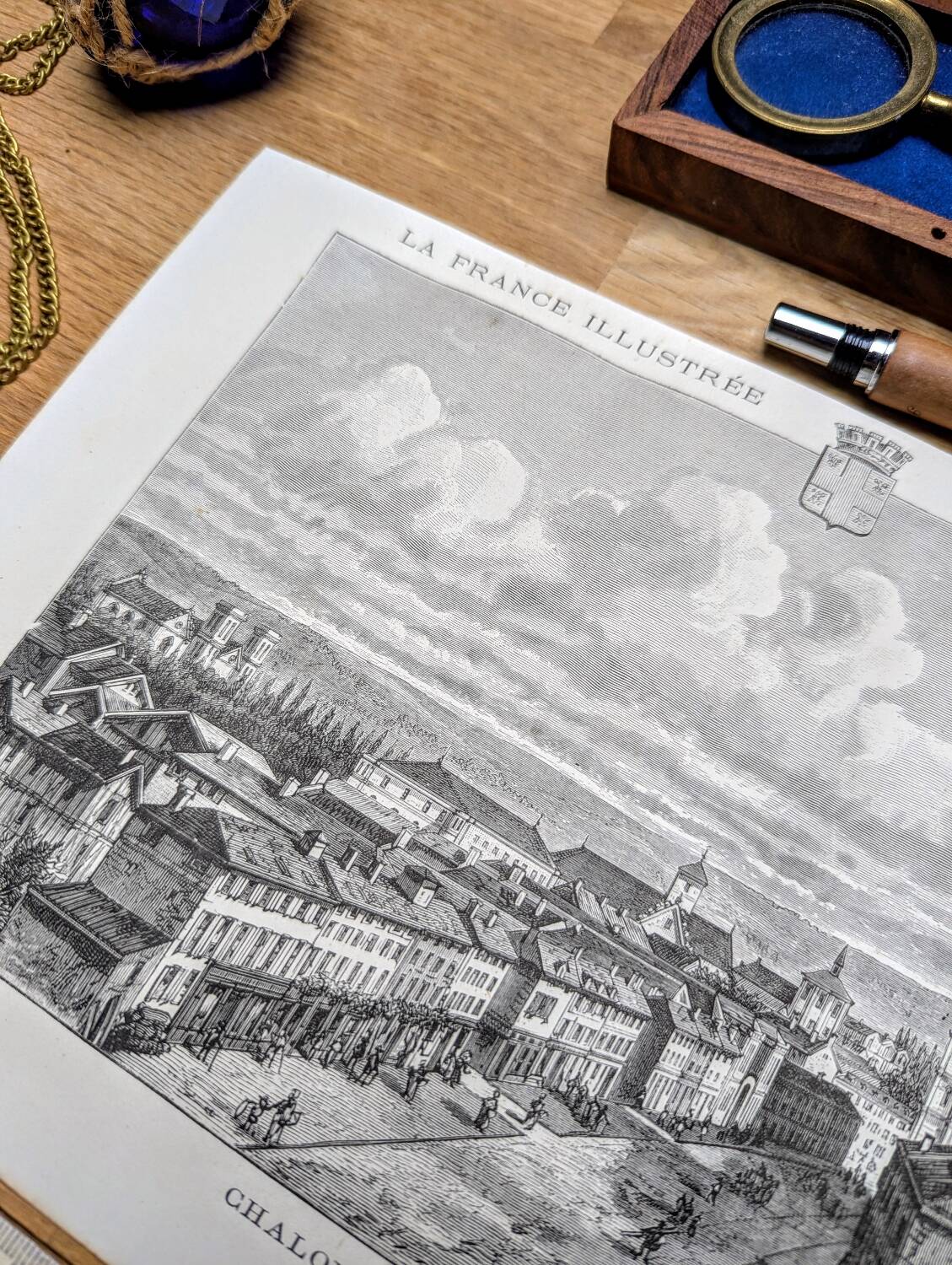 Châlons-en-Champagne, vintage engraving, printed in 1883.