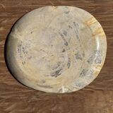Oval petrified wood dish or bowl with grey edges D28x24 -3779