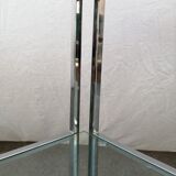 Piece of chrome sofa 2 glass shelves from 1970