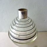 Carafe Art Deco en verre et métal argenté