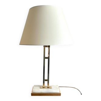 Lampe de table en laiton et marbre