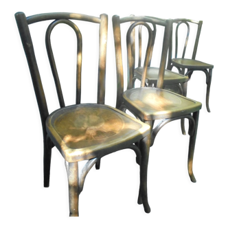 4 chaises bois courbé vers 1900