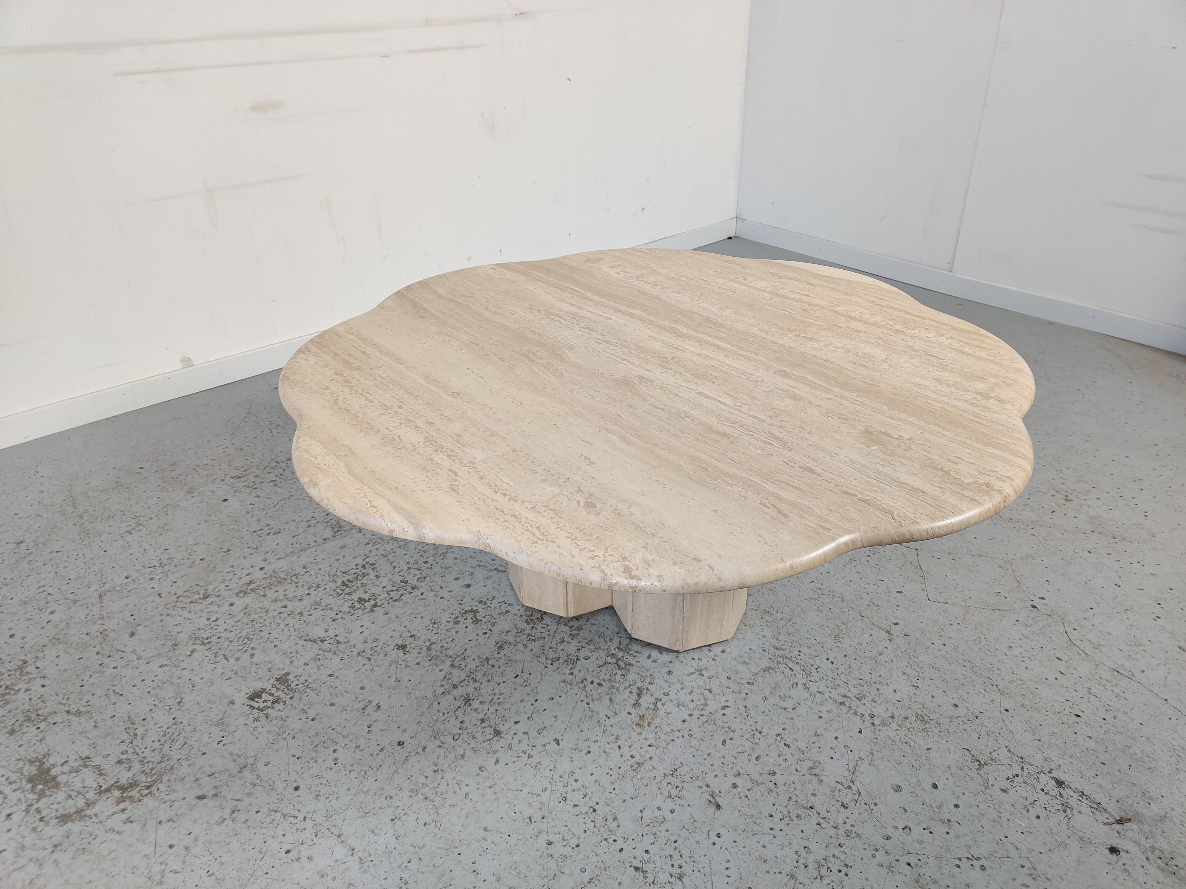 Travertine coffee table "cloud", 80s