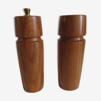 Salière et poivrier en teck, style scandinave années 70