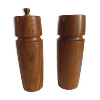 Teak salt and pepper shaker, Scandinavian style year 70s