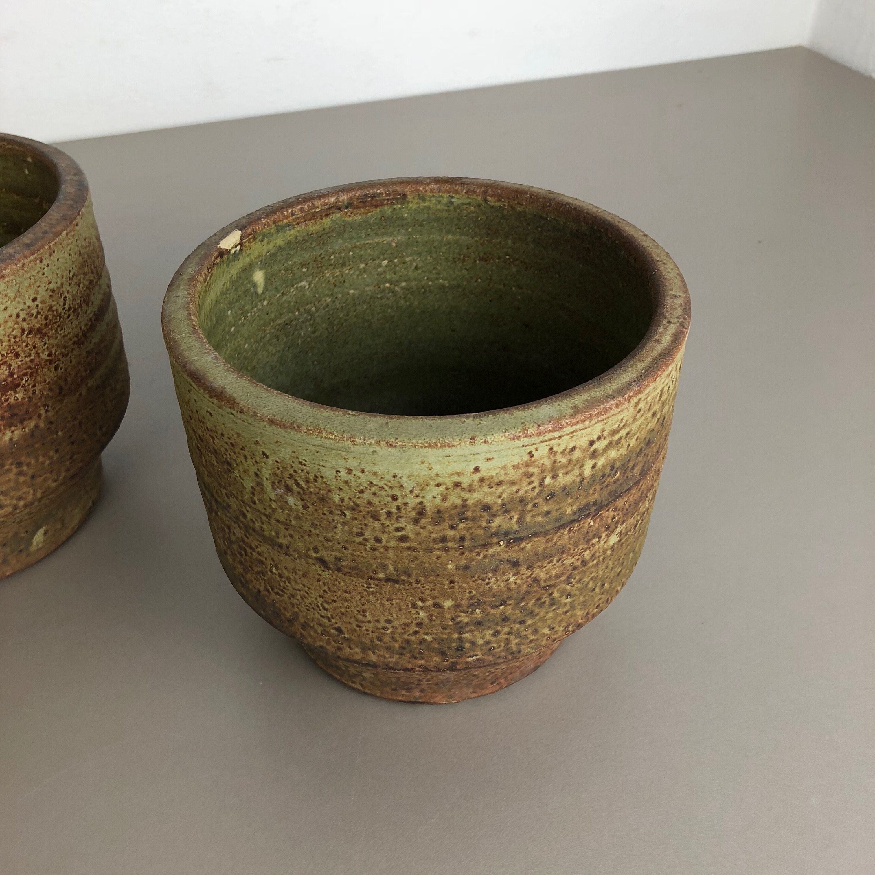 Set of 3 ceramic studio pottery vases by Piet Knepper for Mobach Netherlands 1970