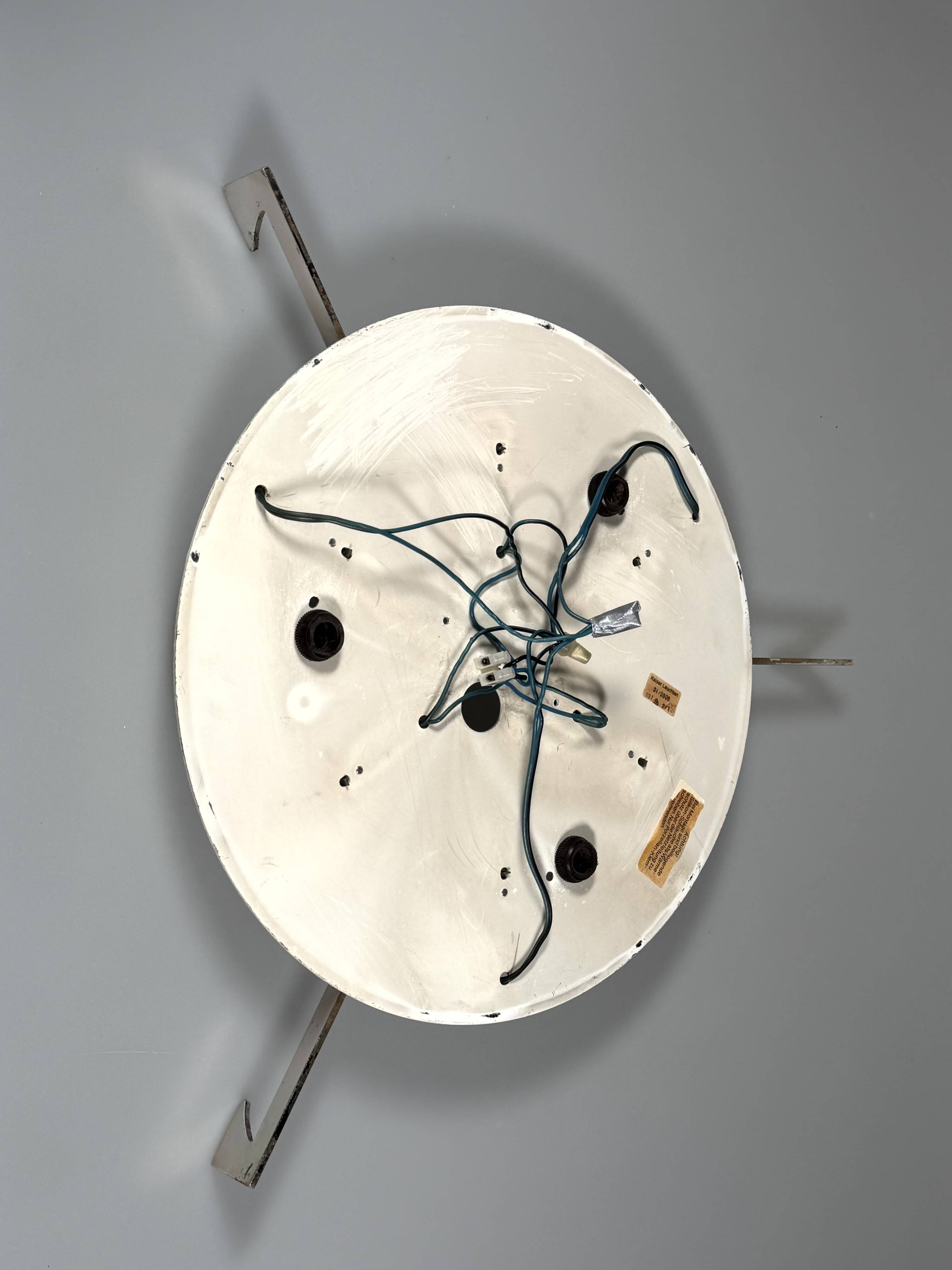 1960s 1970s Ice Glass Flush Mount from by Kaiser Leuchten Germany