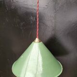 Enameled sheet metal cone pendant light