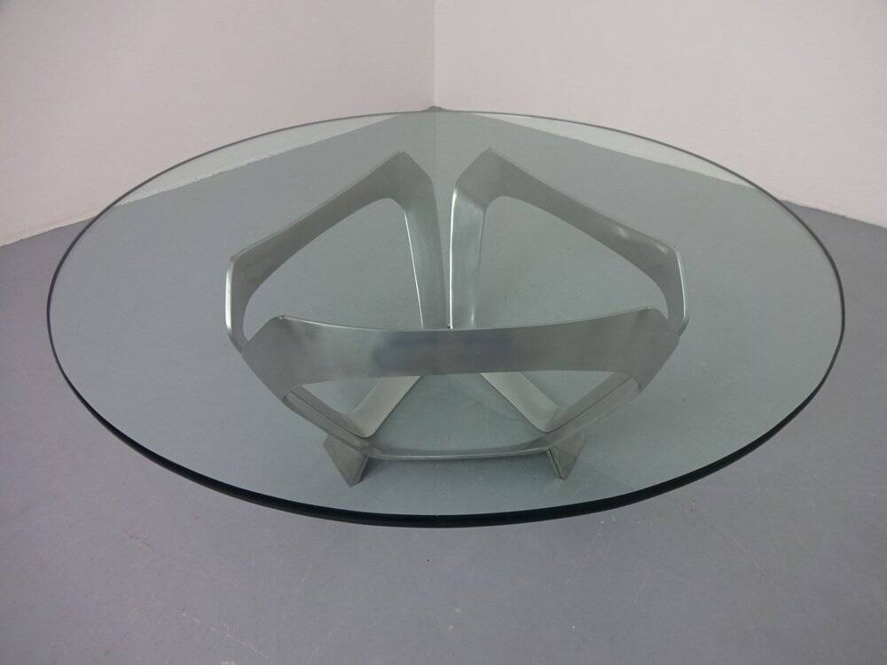 Glass coffee table by Knut Hesterberg for Ronald Schmitt, 1960s.