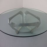 Glass coffee table by Knut Hesterberg for Ronald Schmitt, 1960s.