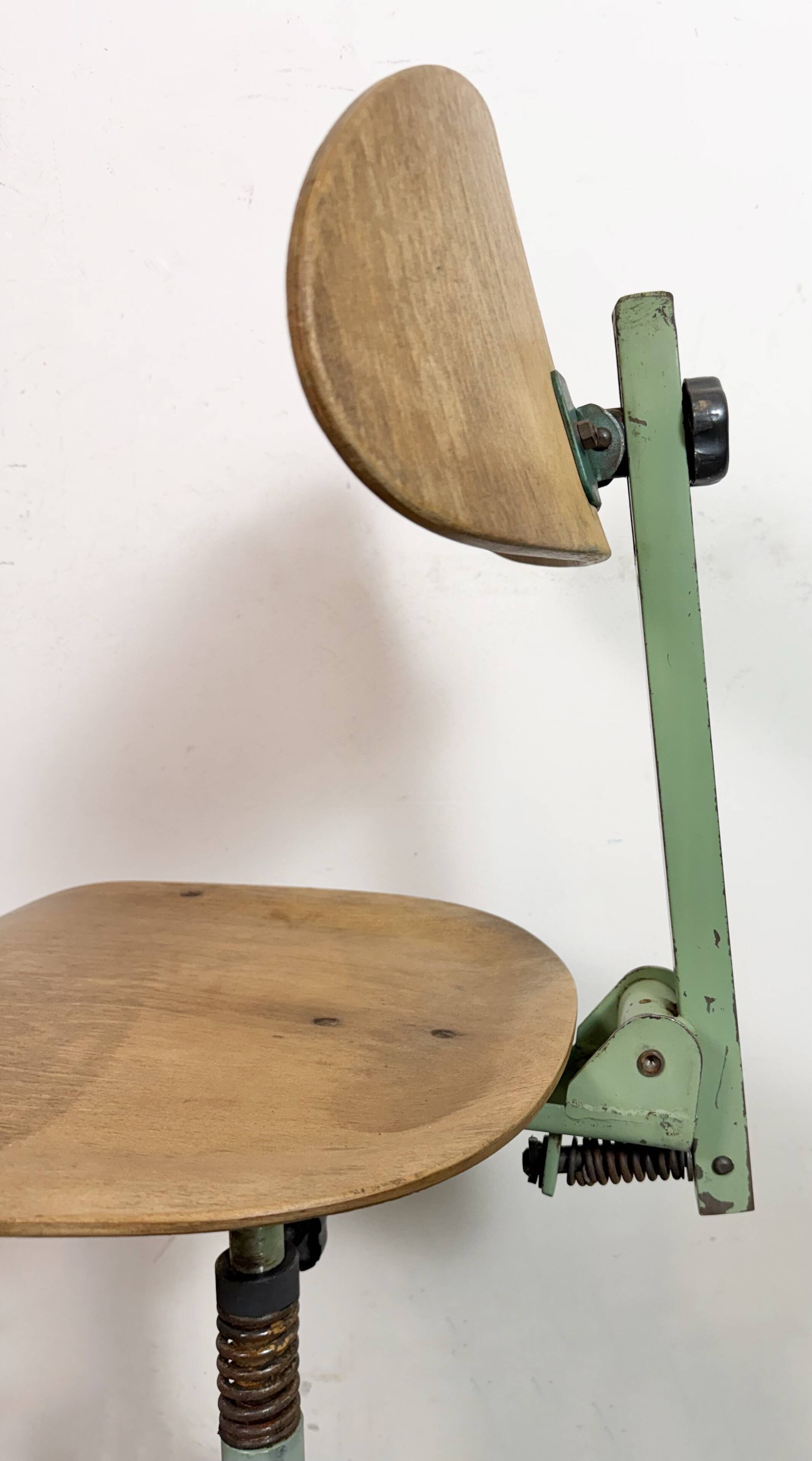 Green Industrial Workshop Chair, 1950s