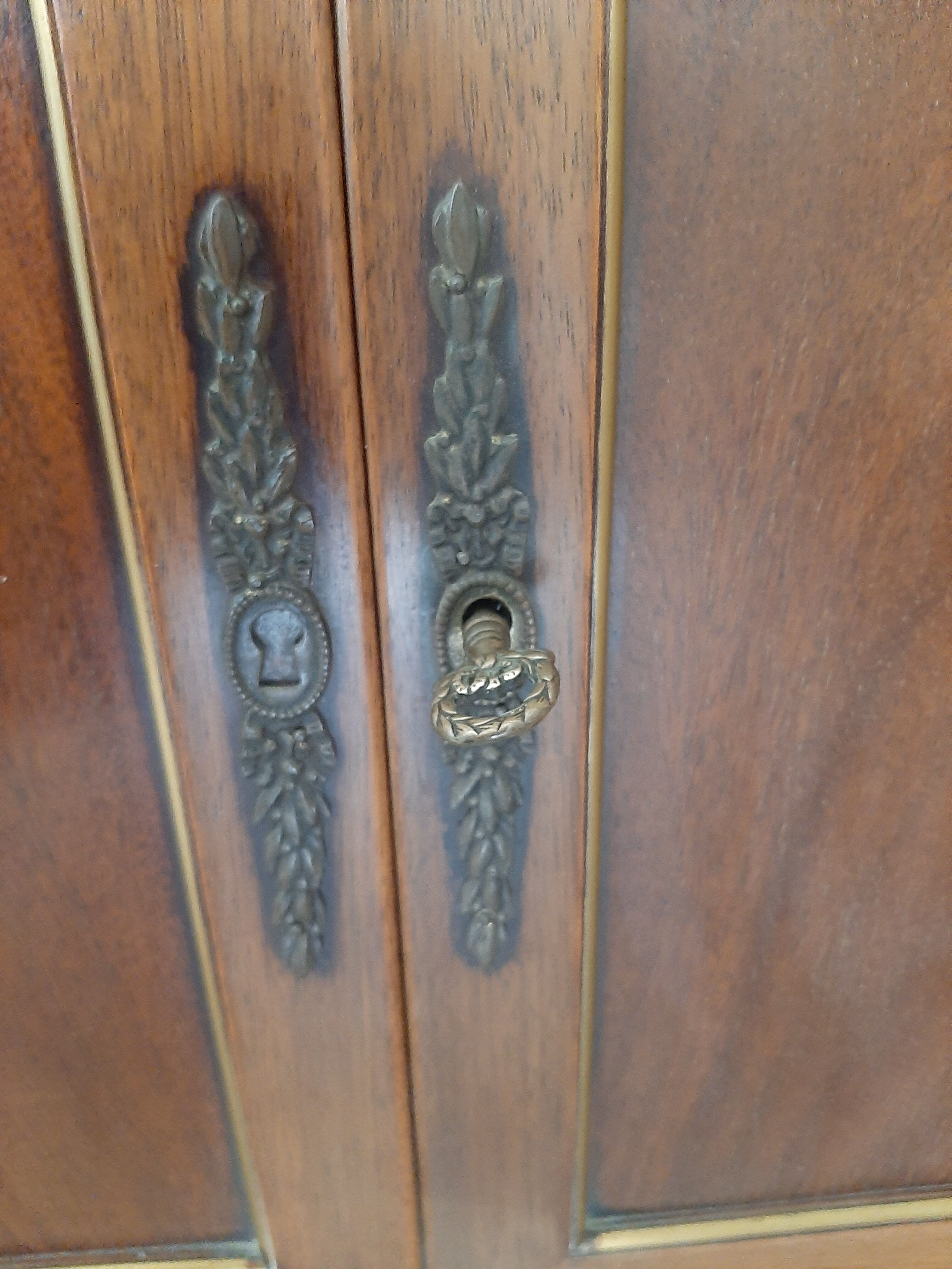 vintage - Small style chest of drawers - Louis XVI marble top with 1 drawer and 2 doors