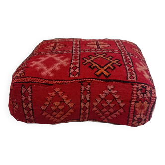 Handmade Berber pouf in wool 60 X 60 X 20 CM