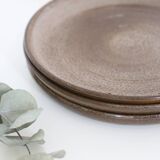 Flat plates x3, artisanal pottery, France