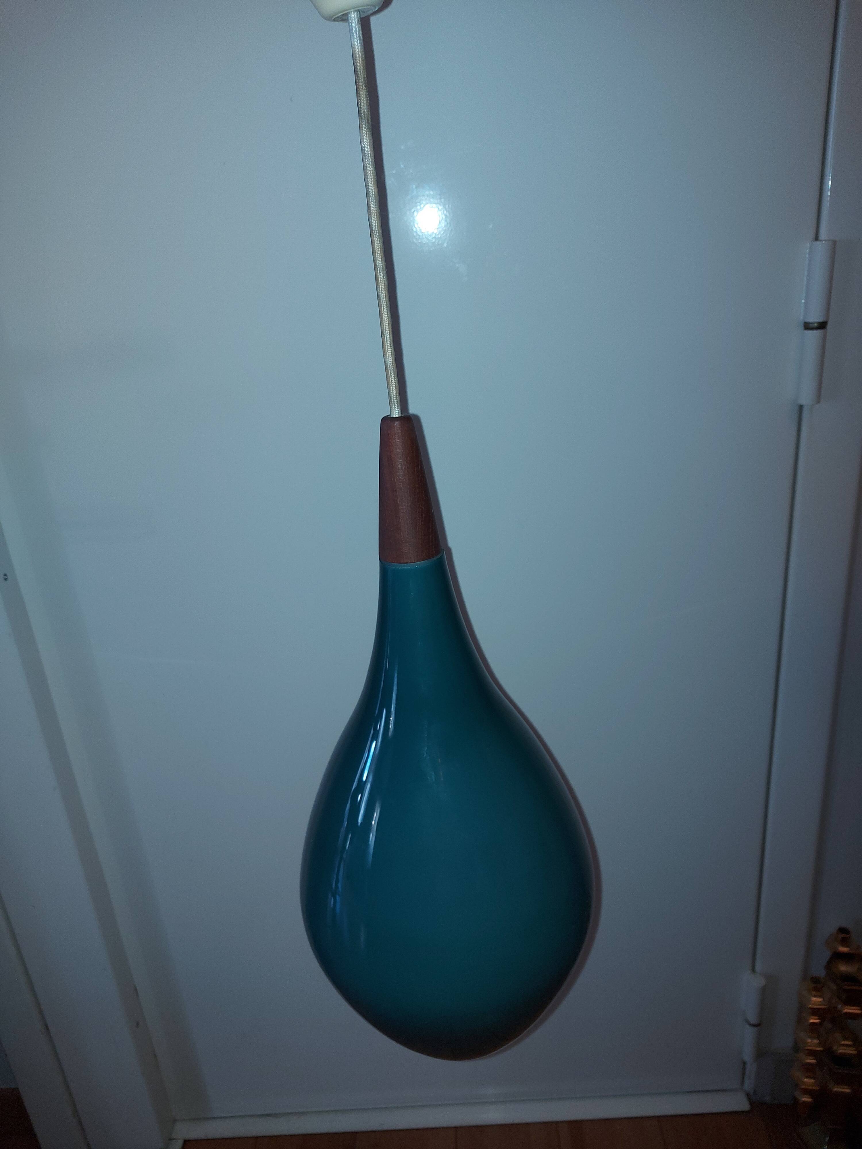 Scandinavian glass pendant light Holmegaard 50, 60's