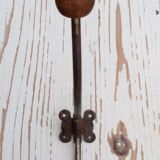 Coat hook double wood and metal