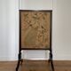 Antique fireplace screen in tapestry and mahogany
