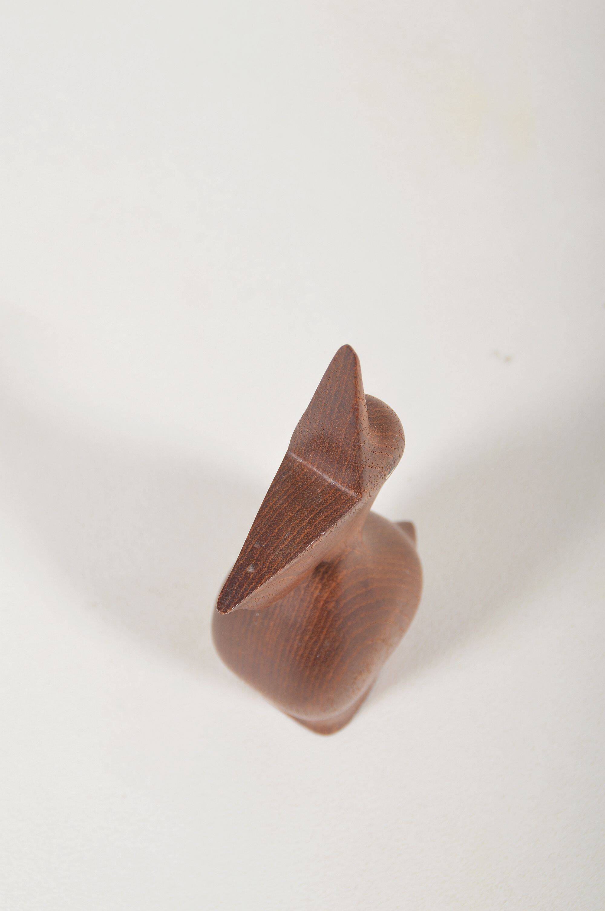 Danish teak pelican statue, 1960s
