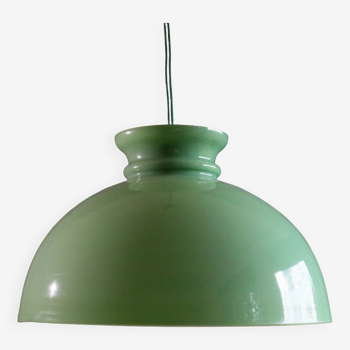 Suspension semi-ronde en opaline verte- vers 1950