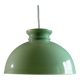 Old semi-round opaline pendant light in green glass - large model - circa 1950