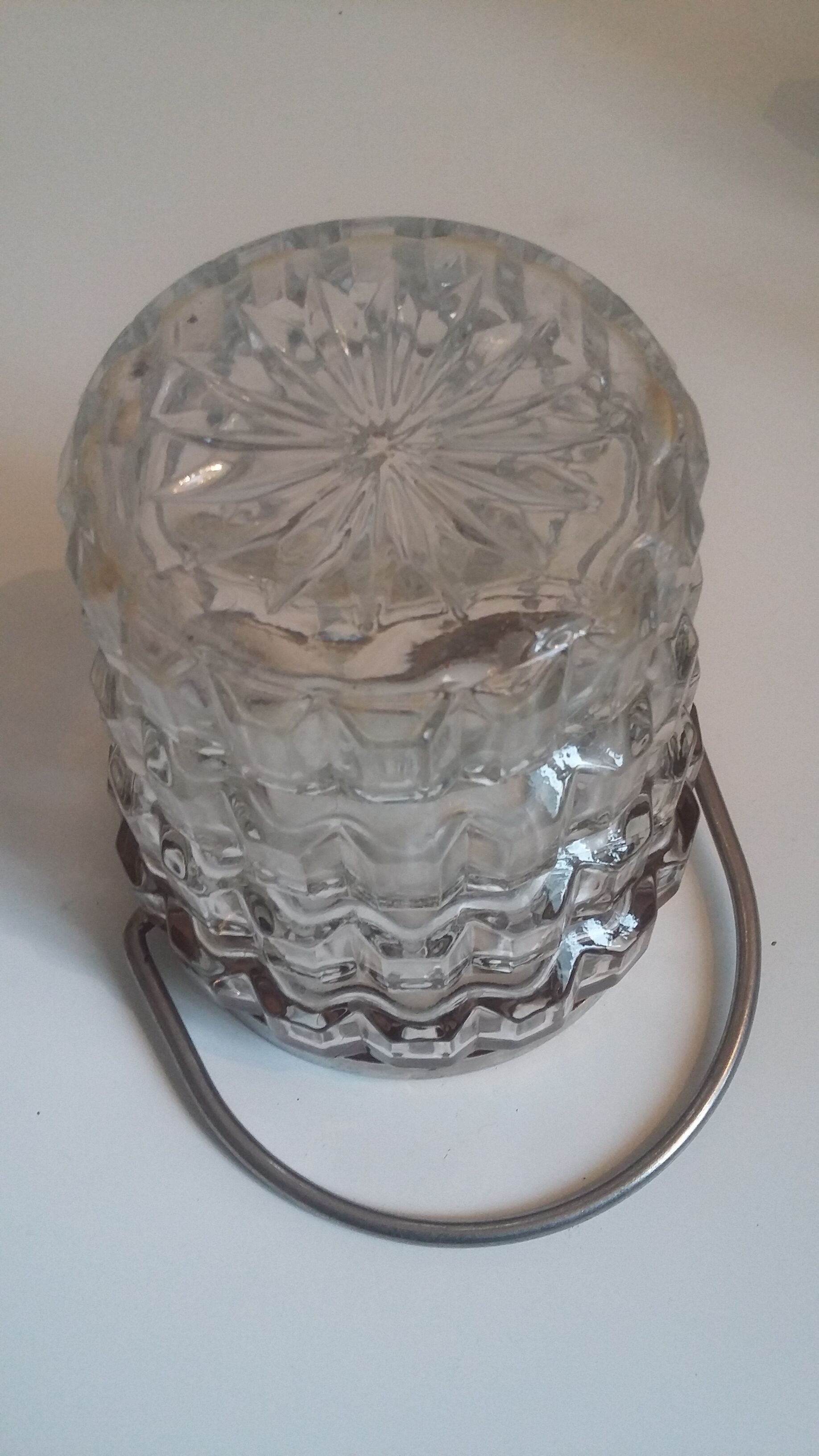 cut glass and metal ice bucket
