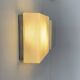 Pair of vintage wall lights, brushed metal and opaline glass, France, 1970