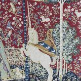 Tapestry "The Lady and the Unicorn" Medieval Style, 20th Century