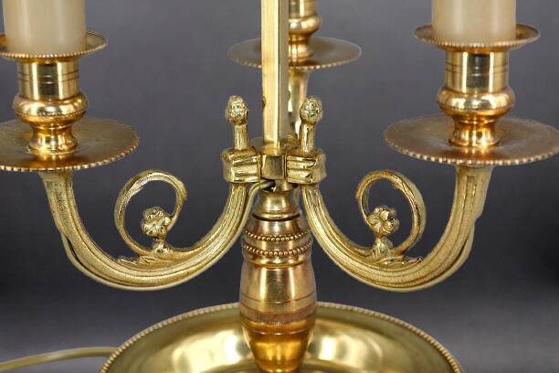 Bronze Gilt Bouillotte Lamp in Louis XVI Style with Three Lights