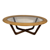 Mid-Century Retro Vintage Coffee Table by Schreiber   Formica Top • Glass D