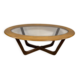 Mid-Century Retro Vintage Coffee Table by Schreiber   Formica Top • Glass D