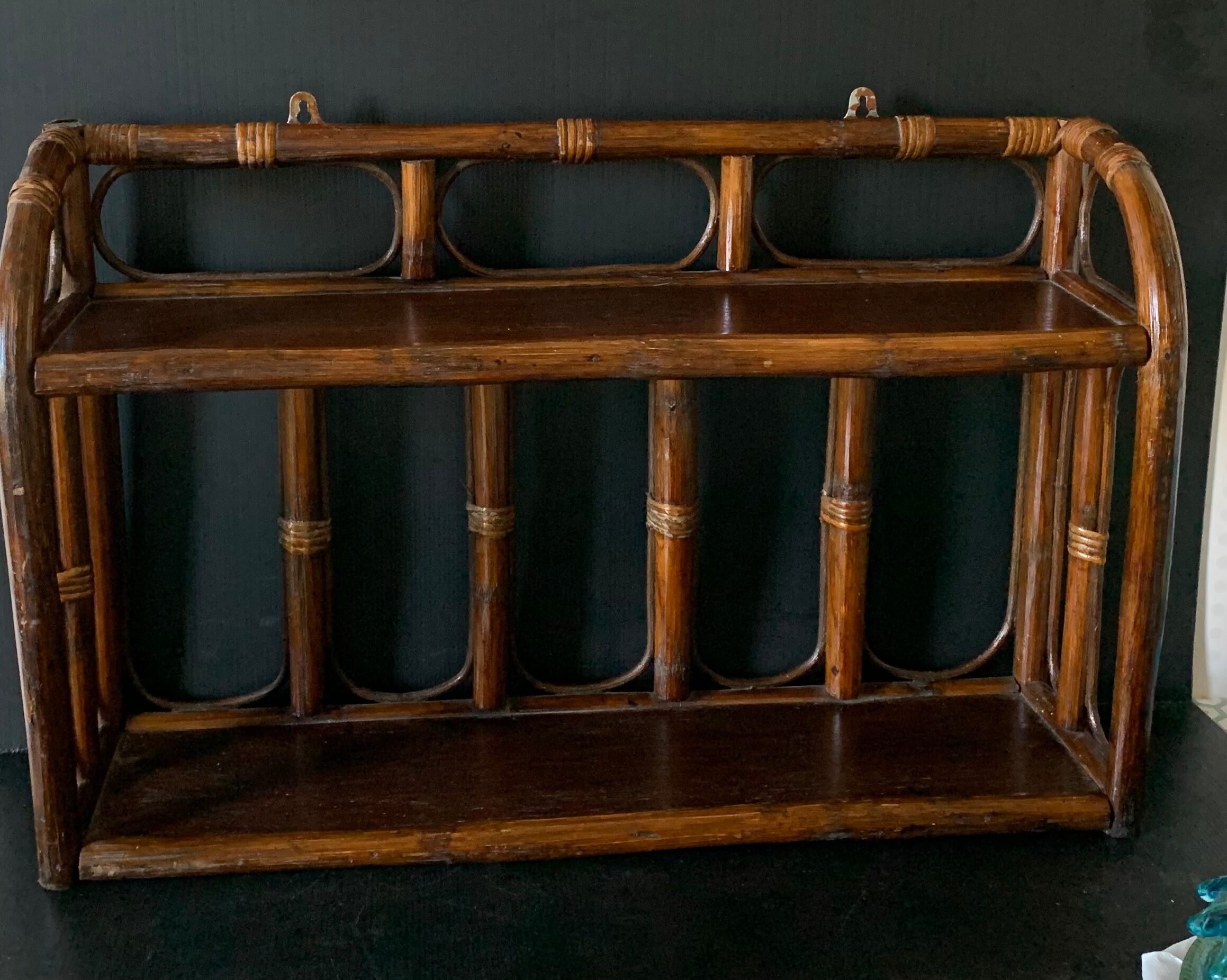 Vintage rattan shelf