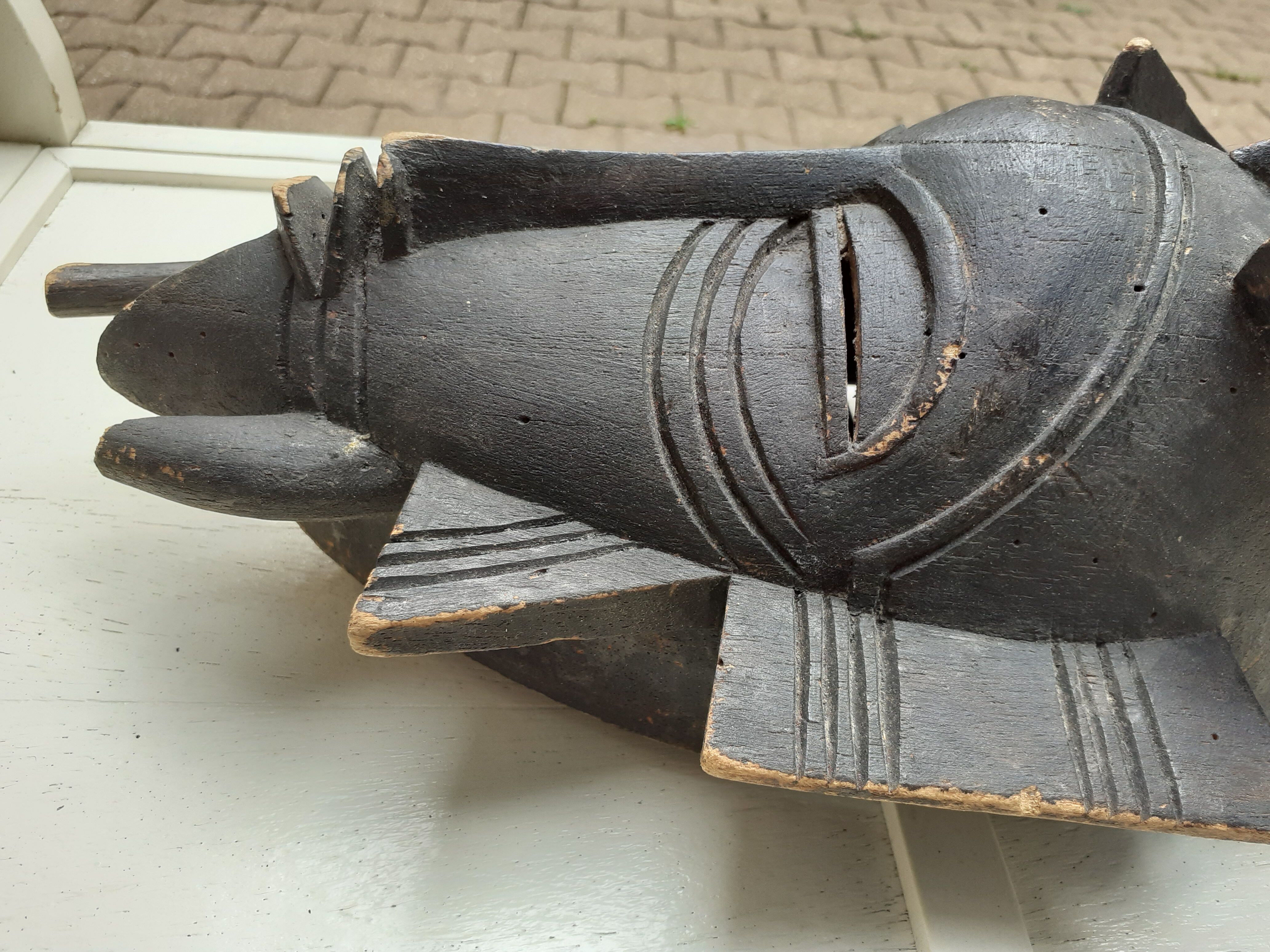 African mask with ibis