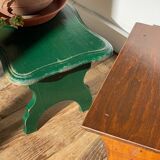 2 vintage wooden bar stools