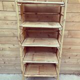 Foldable vintage bamboo bookcase