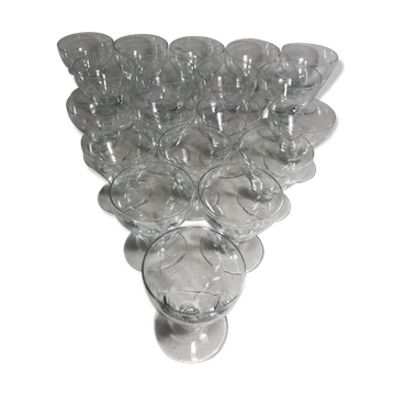 Series of 19 glass