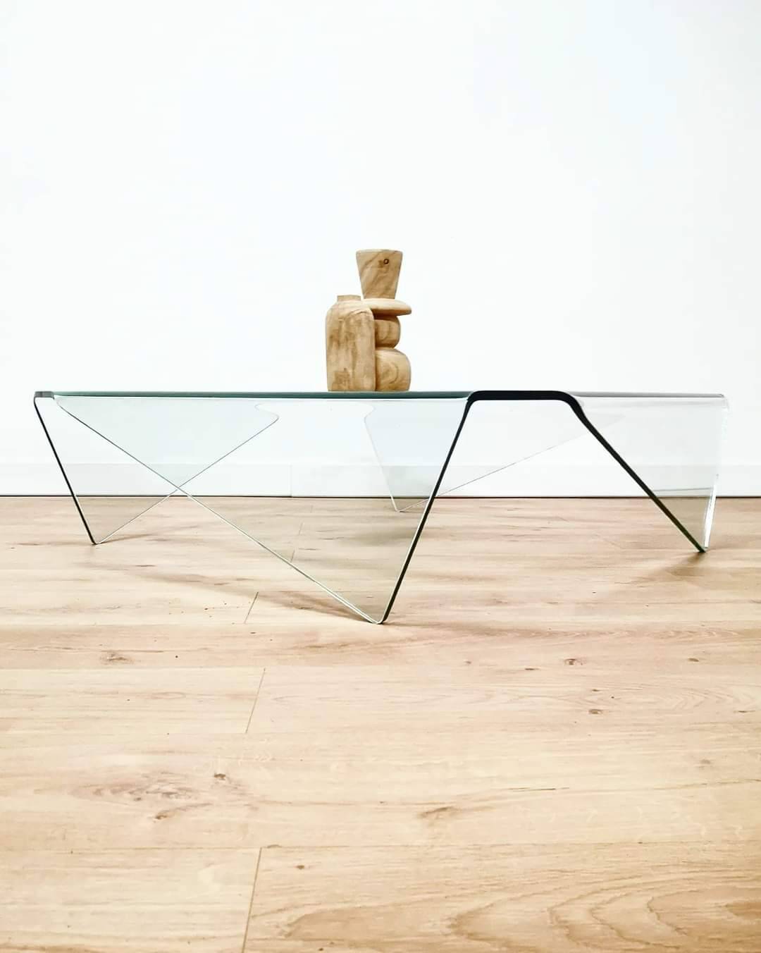 Origami molded glass coffee table