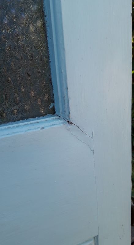 Glass door 82,8x215,3cm old translucent glazing