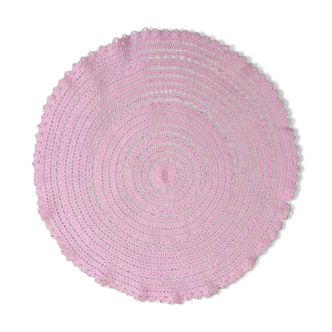 Pink crochet rug