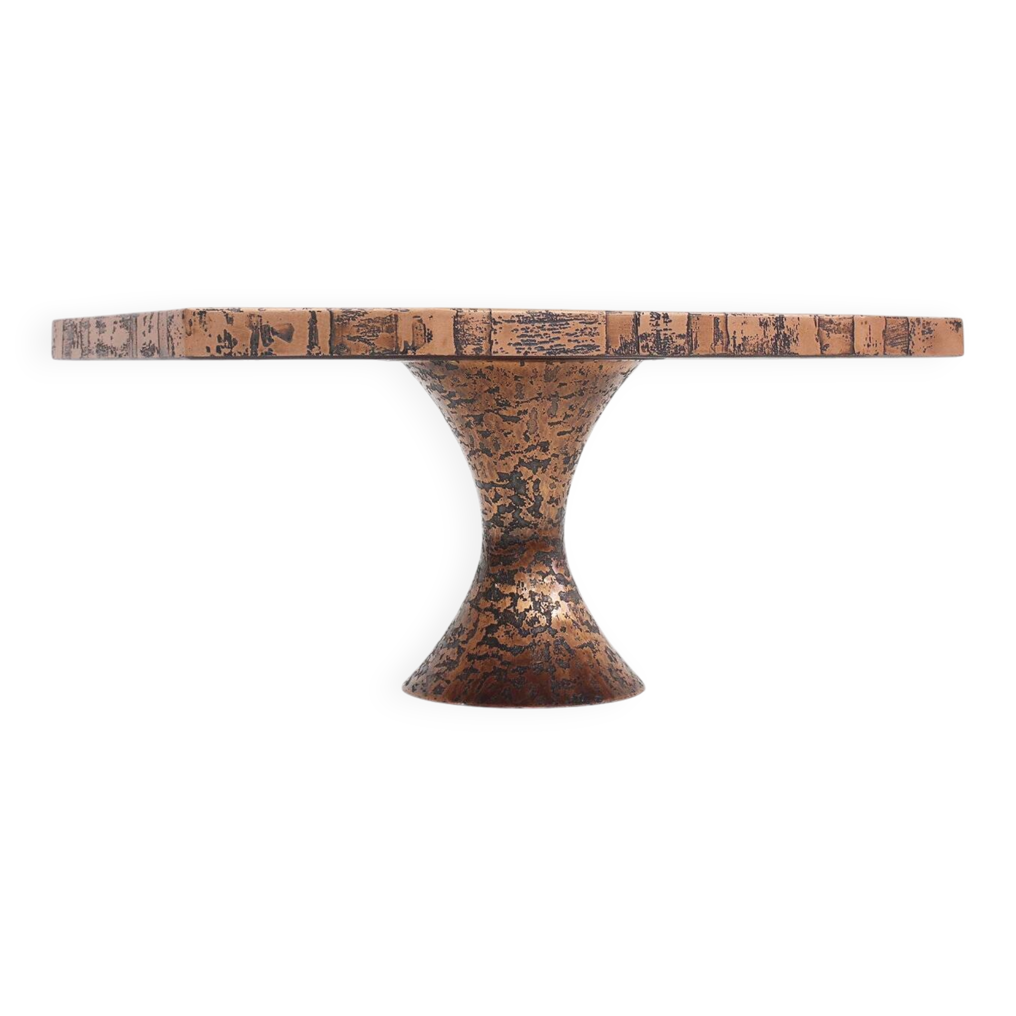 Vintage mid century brutalist copper coffee table 1970s