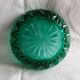 Green glass ashtray