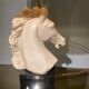 Vintage Neo Classic-style lamp in resin and golden lampshade
