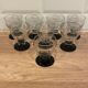 Set of 8 retro wine glasses in engraved glass