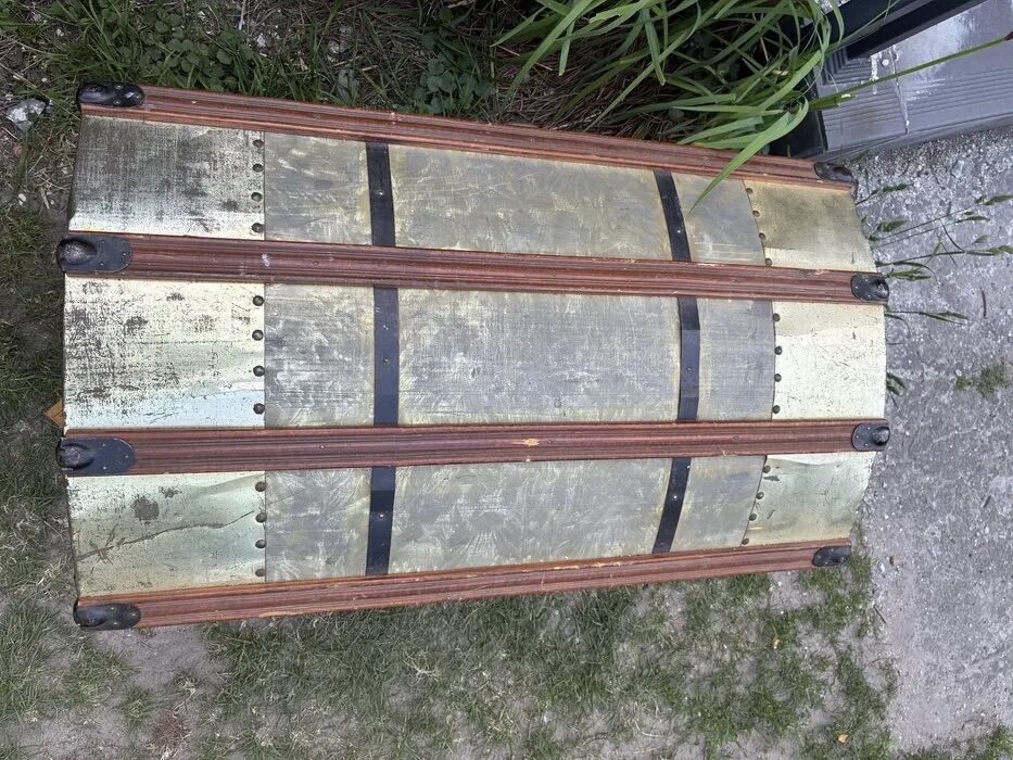 Antique Brass Steamer Trunk Early 1900s