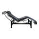 Chaise longue en cuir et acier chromé