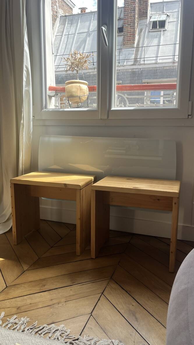 Pair of stools or bedside tables by Charlotte Perriand.