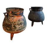 Ensemble d'anciens pots en fonte (chaudrons), France, 1880–1900