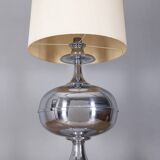 Large vintage 1970s table lamp in chromed metal, Italian design