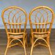 Suite de 4 chaises rotin 1970bois cintre belle patine