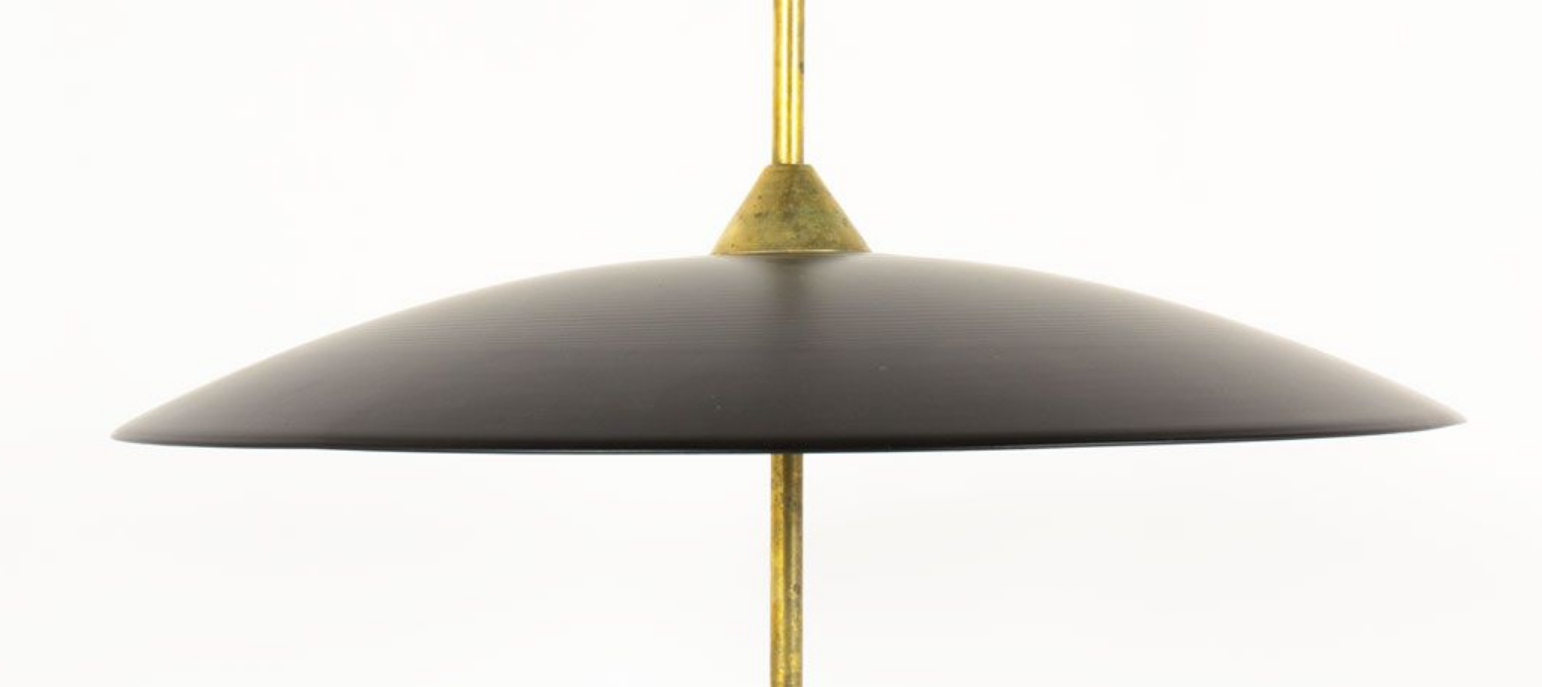 Pair of Italian chandeliers in brass and metal lacquered black