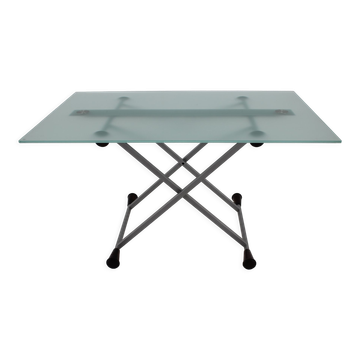 1990s Desalto Glass Elevator Coffee or Dining Table, Italy